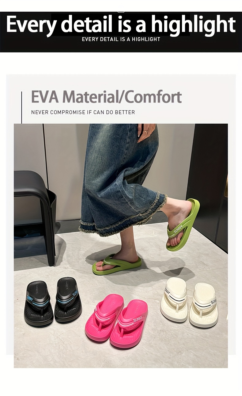 sunny flip flops stylish comfortable eva spring summer beach slippers non slip lightweight durable   outdoor travel and   gift   casual beachwear   lightweight sole Product details 0