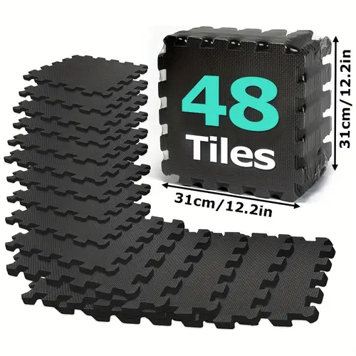 48 tiles gym floor mat 0 4inch exercise mat for floor workout mat foam floor tiles for home gym equipment garage