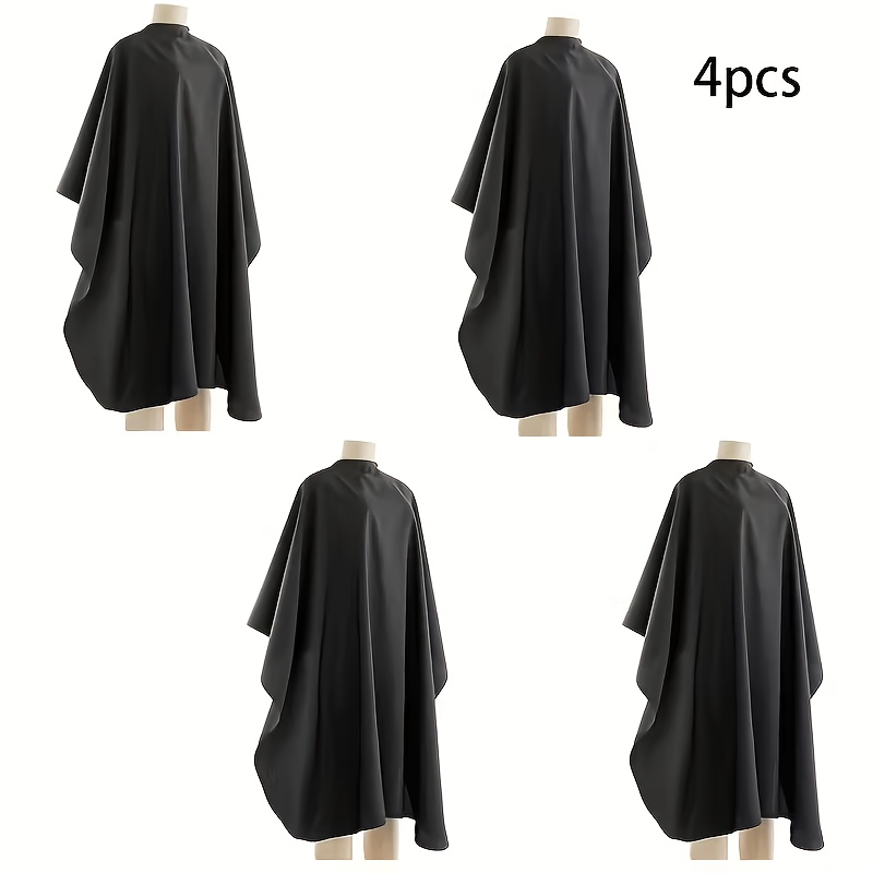 TEMU 4/6pcs Capes de Coiffure Noires avec Boutons - Tissu Durable, Tabliers de Salon Réglables , Cadeau Idéal pour les Coiffeurs Professionnels et ,