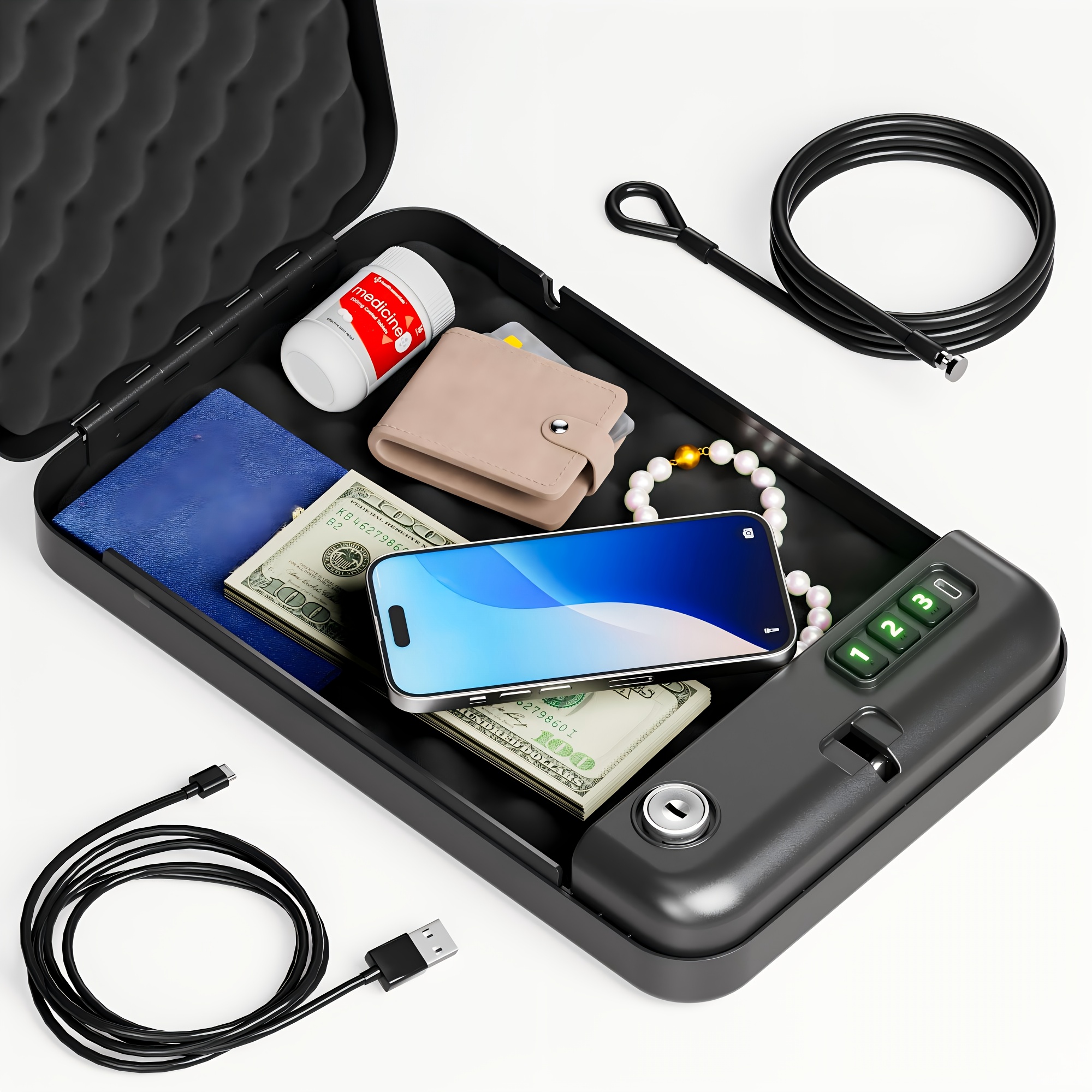 mini safe box sold on Temu United States
