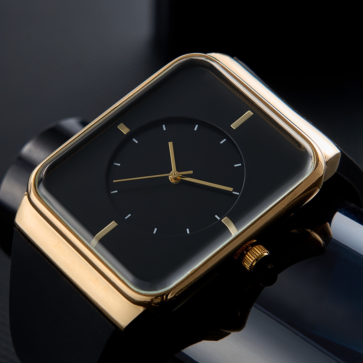 stylish mens   with silicone band 24 hour display quartz movement zinc alloy case details 0