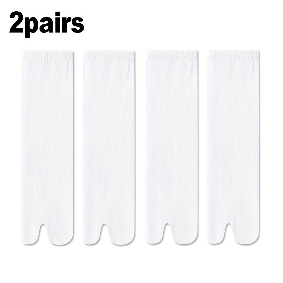 TEMU 2 Paires de Chaussettes Tendance à Dents de Chien Homme et Femme, Chaussettes à Deux Dents, Tongs, Sandales, Chaussettes à Dents de Chien