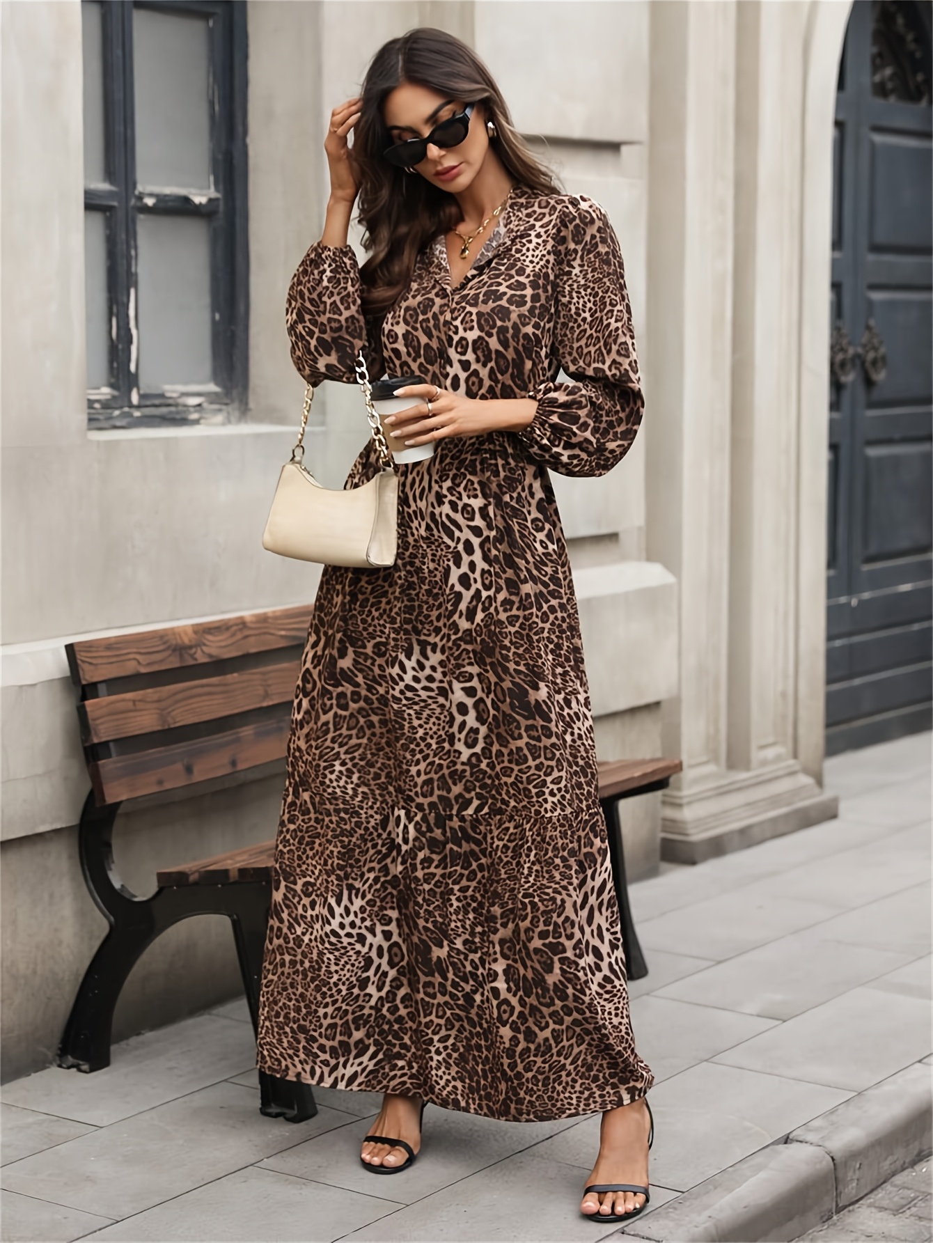 black long sleeve surplice dress Surplice Embroidered Long Sleeve Dress Black Medium