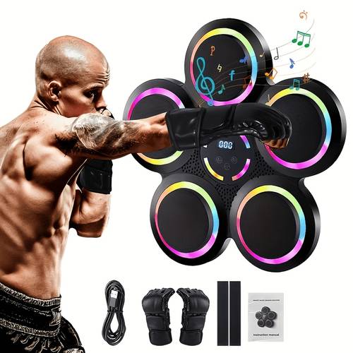Boxing Machine, 9 For , Wall Mounted Boxing Machine, Adjustable Height, LED Intelligent Counting, 16.14 Inch Wireless Mobile , With Boxing Gloves, Sports Music Boxing