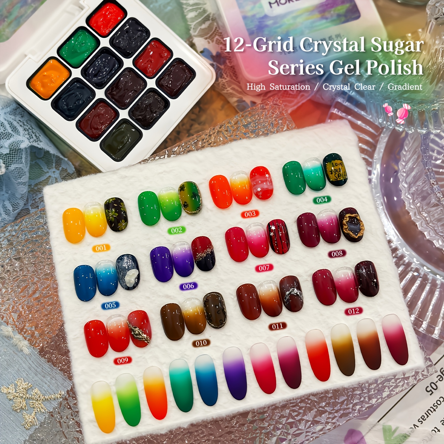 Image of Mordda12 Grid Series---2026 New Popular Nail Art Patting Gel 12 Grid Nail Art Set High Color Nail Polish Gel Fashionable Led Nail Art Essential For Home Nail Art