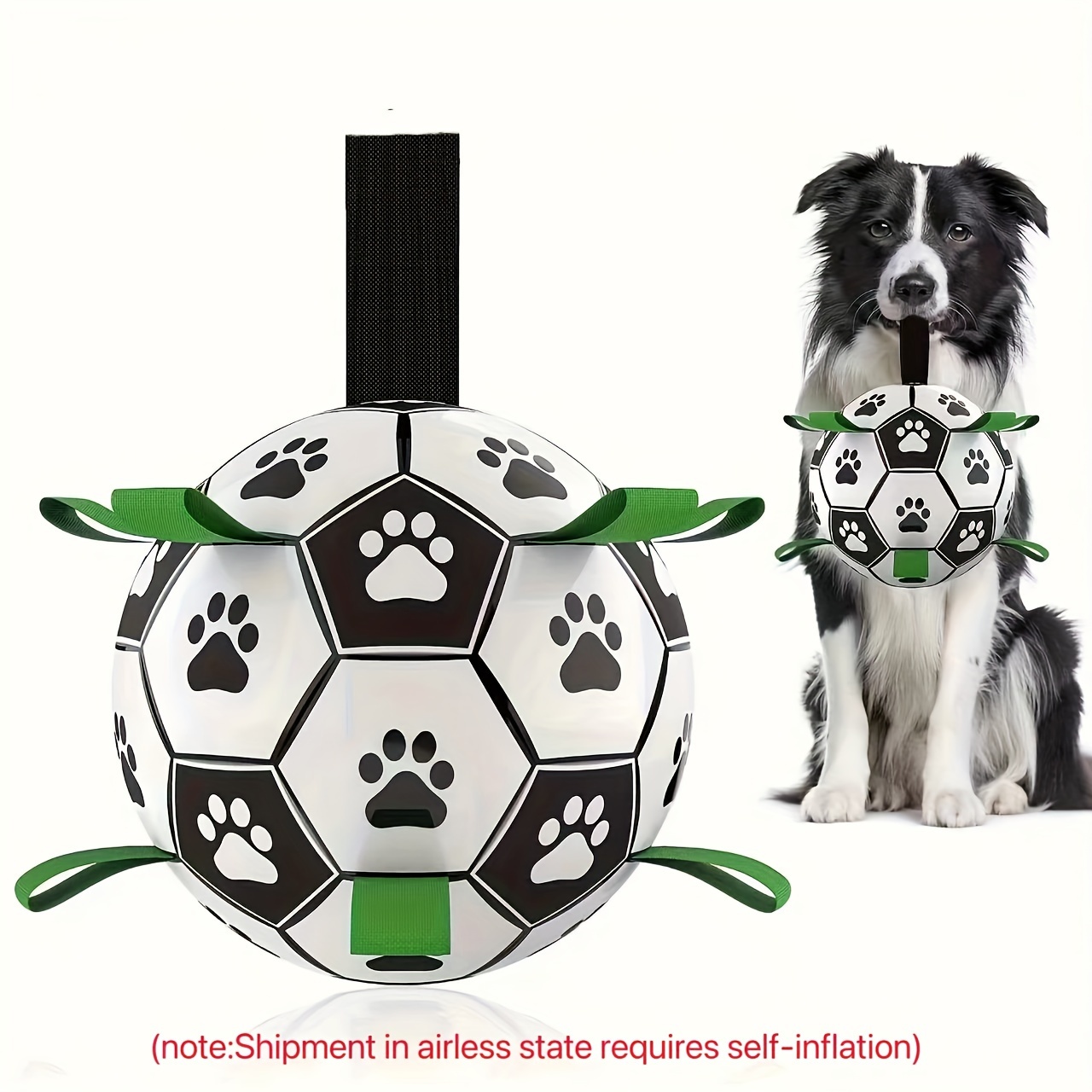 

playtime Essential" Durable Rubber Dog Soccer Ball Toy - Bite-resistant, Interactive Play For Medium Breeds - No Batteries Required