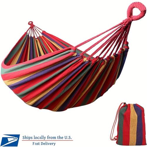 imagen del artículo hamaca de ocio para exteriores, cama colgante con bolsa portátil ideal para jardín camping patio viajes muebles de en el hogar diseño plegable a ¡construcción asiento suspendida! y amantes del