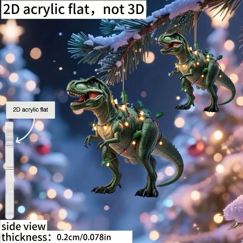 TEMU Decorazione natalizia 2D piatta, 1 pezzo, ornamento a forma di , ciondolo in acrilico per albero e decorazioni per la casa, regalo 2D piatto ,