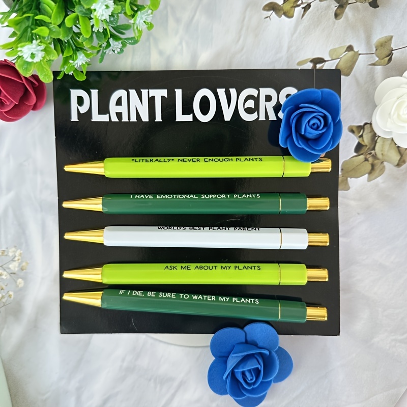 

5pcs, Funny Pen, , 1.0mm Medium Nib, Funny Office Gift For Colleagues, Pen Vitality, Funny Quotations, Daily Pen (plant Lover Pen)