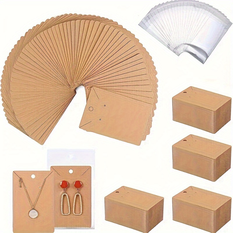 

100pcs Jewelry Display Cards - A Set Of 100, Very Suitable For Small Business Owners, A Convenient And Practical Packaging Solution