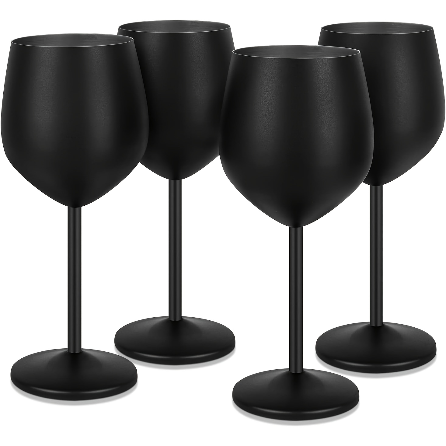 Image of Stainless Steel Wine Glass - 18 Oz - Unbreakable Rose Golden Wine Glasses For Travel, Camping And Pool - Fancy, Unique And Cool Portable Metal Wine Glass For Outdoor, Picnics (set Of 4)