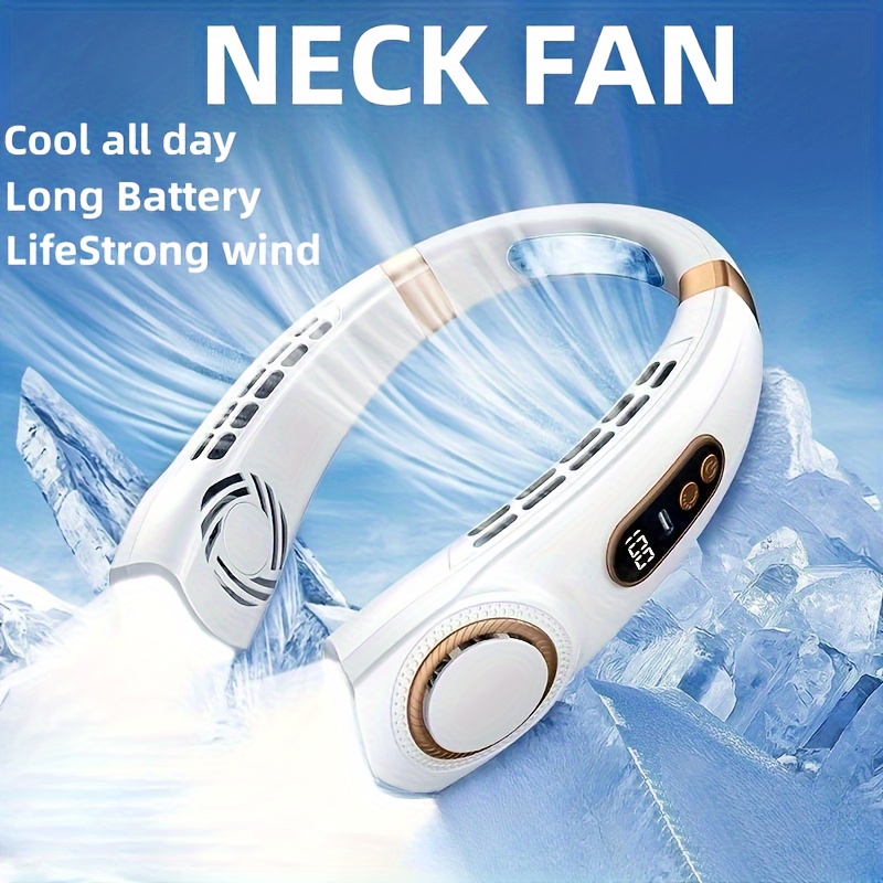 

1pc Portable Neck Fan, 360 Cooling Wearable Personal Fan, Bladeless, Rechargeable Via Usb, 5 Speed Settings, Hands-free For Travel & Outdoor, Ideal Gift For Him & Her