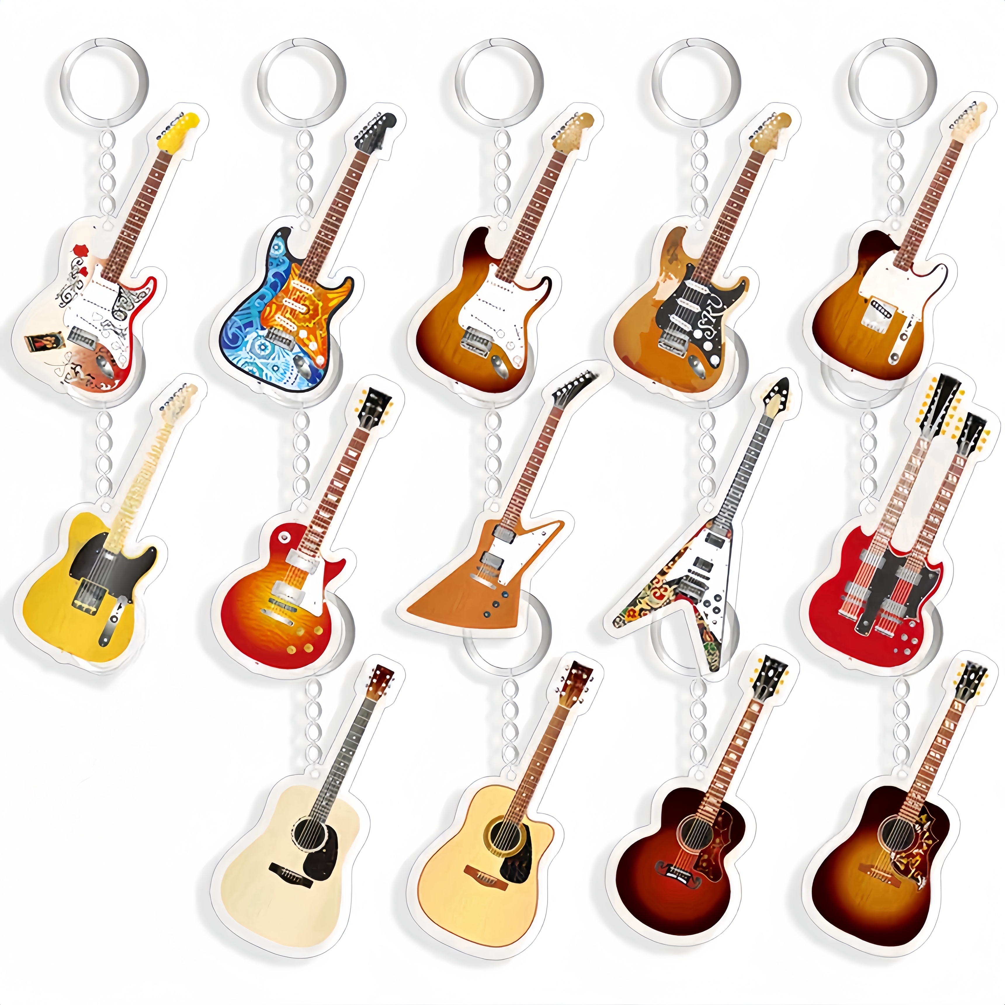 

1pc Unique Electric Guitar Key Chain, Unique Acoustic Guitar Key Chain, Perfect Gift For Country, Folk, Blues, Ideal Gift For Rock Music Lovers