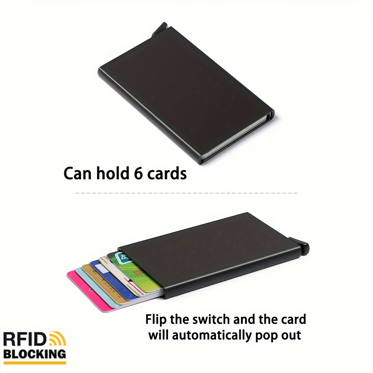1 Men's Aluminum Card Holder Id Rfid Credit Card Holder Automatic Pop-up Bank Card Case Smart Detachable Mini Card Holder Holiday Gift Dad Daily Use