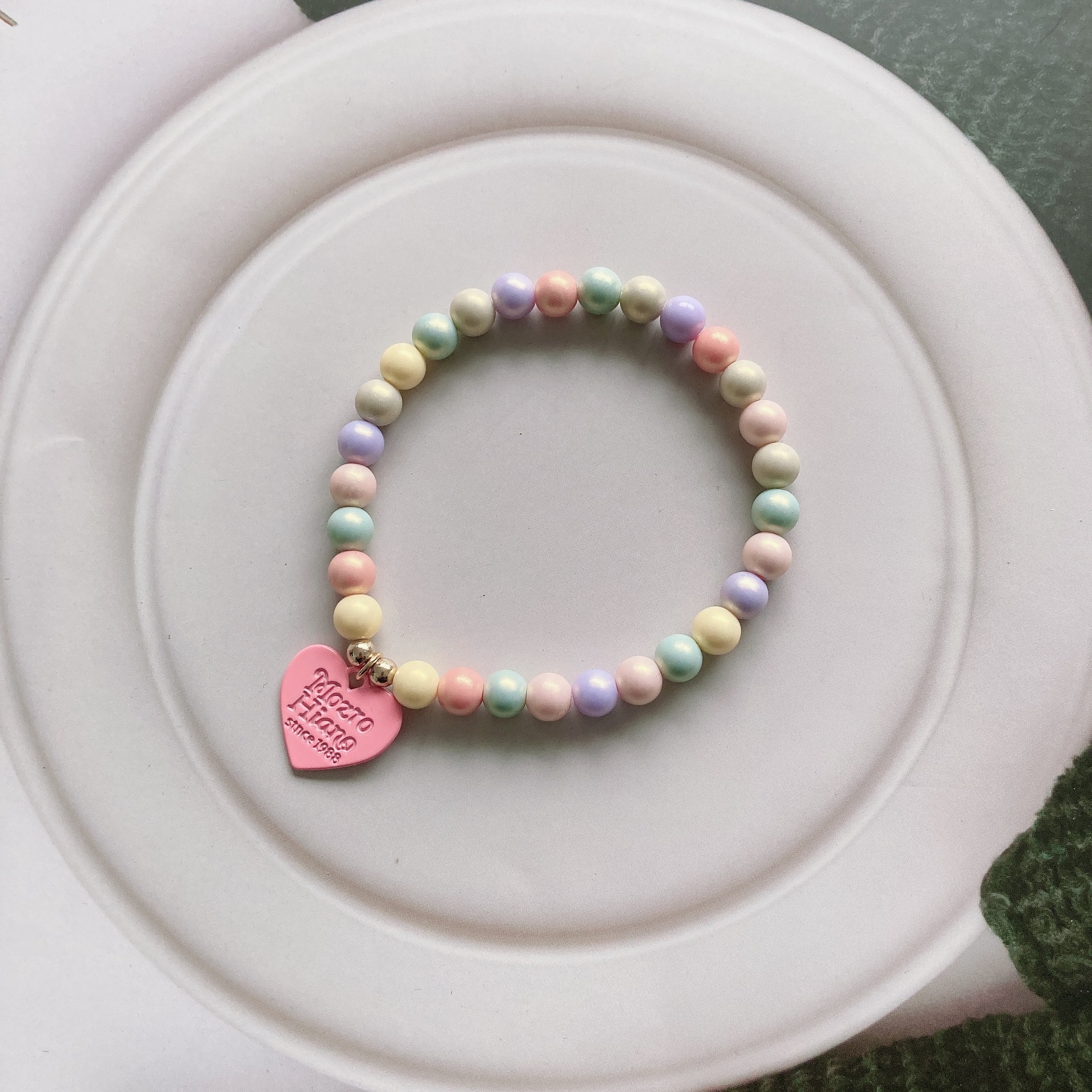 fantasy golden and colorful bead heart necklace for dogs Product details 8