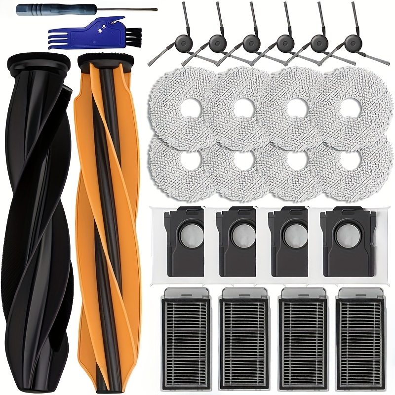 E-shop 26 Ersatzteile für X50 Ultra/L50 Ultra/L40s Pro Ultra/Mova V50 Ultra Staubsauger Zubehörset, 1 Hauptbürste, 4 HEPA-Filter, 6 Seitenbürsten, 4