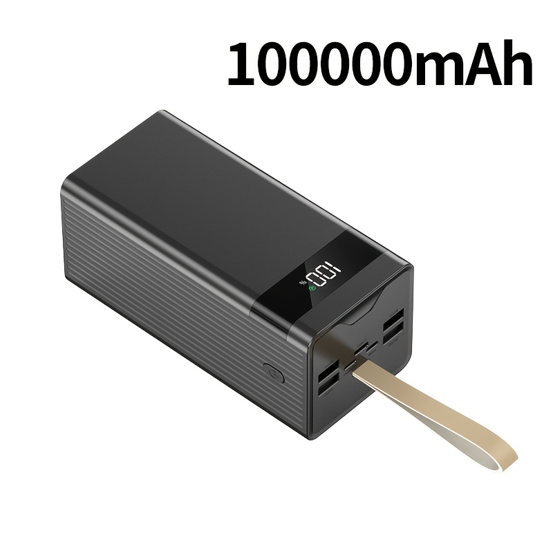 66W Prenosna Polnilna Naprava, 100000mAh Velika Kapaciteta, z LED Prikazom Moči, Vrvico, Dvojnim Izhodnim Vmesnikom, Prenosni Polnilnik za