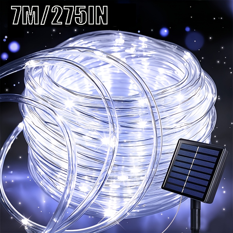 TEMU 275-inch Solar-powered Led String Lights Designed For Outdoor Use, Featuring Automatic Functionality, An Ip65 Rating, And 8 Different Lighting .