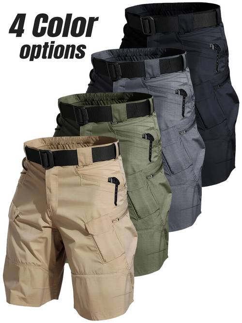 mens cargo shorts 100 polyester quick dry breathable multi for hiking fitness casual wear solid color non stretch fabric straight fit