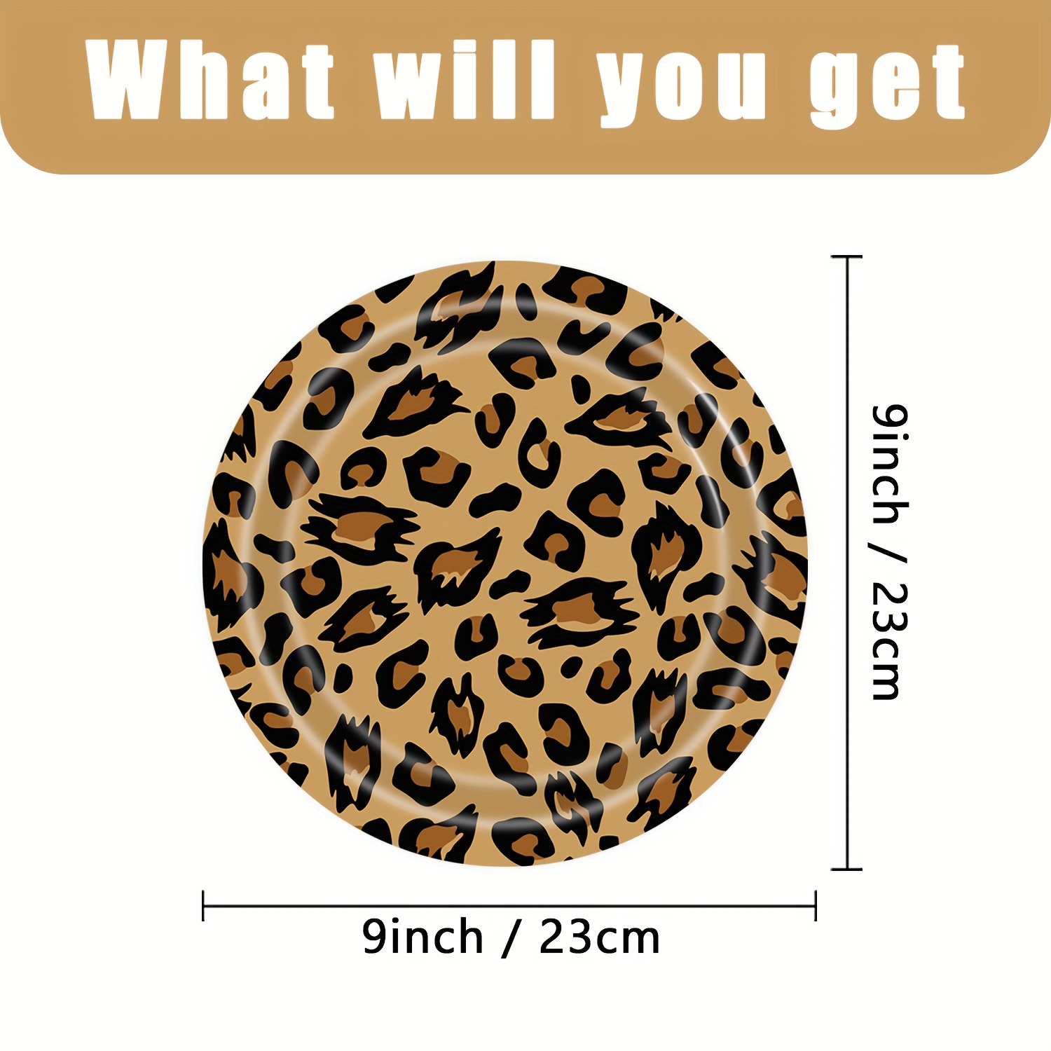 Image of Leopard-patterned Disposable Plates For Celebration, Featuring Animal Designs In 7 And 9-inch Sizes, Perfect For A Leopard-themed Birthday Party And Food Serving For School Halloween