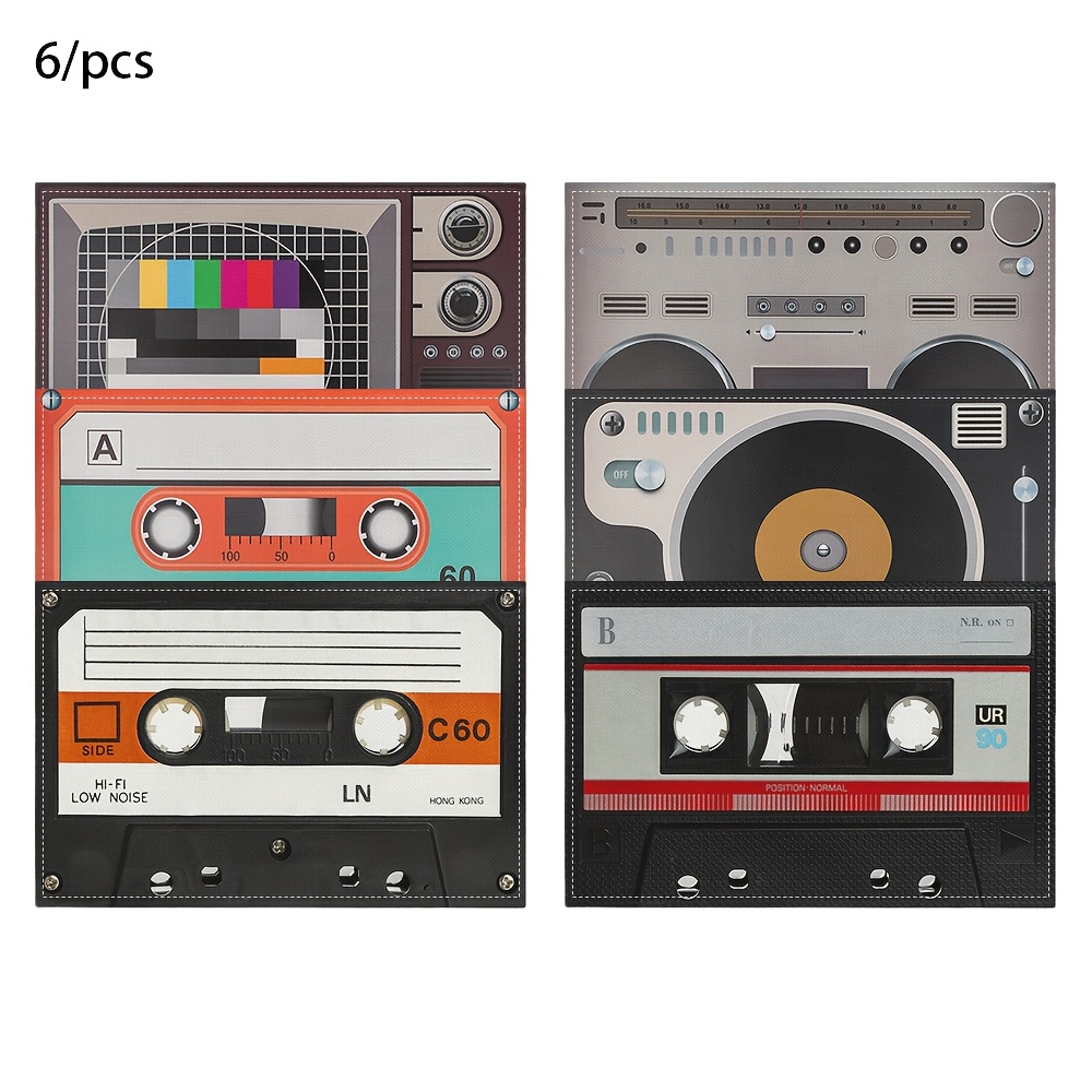 TEMU 6pcs, Retro (80s Style) Placemats - Suitable For Kitchens And Dining Rooms; Table Decoration Perfect For Weddings, Gifts, Gatherings; Washable