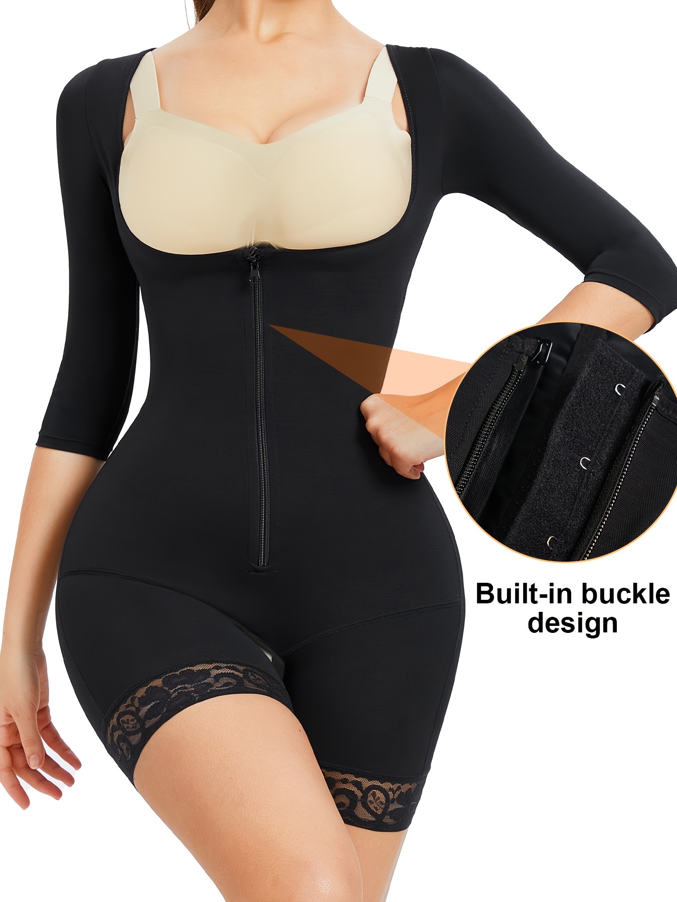 Women Open Crotch Body Shaper Tummy Control Underwear Waist Trainer  Bodysuit