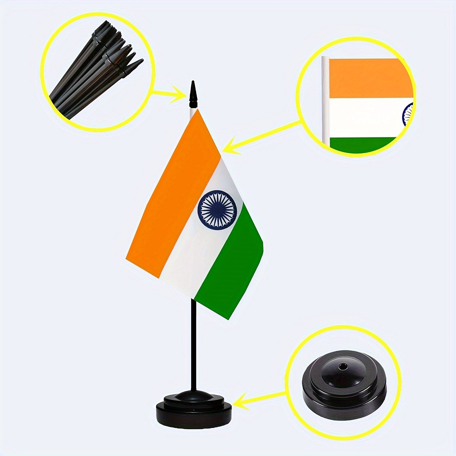 Indische Tischflagge - 30cm Mini-Fähnchen Für Schreibtisch & Outdoor