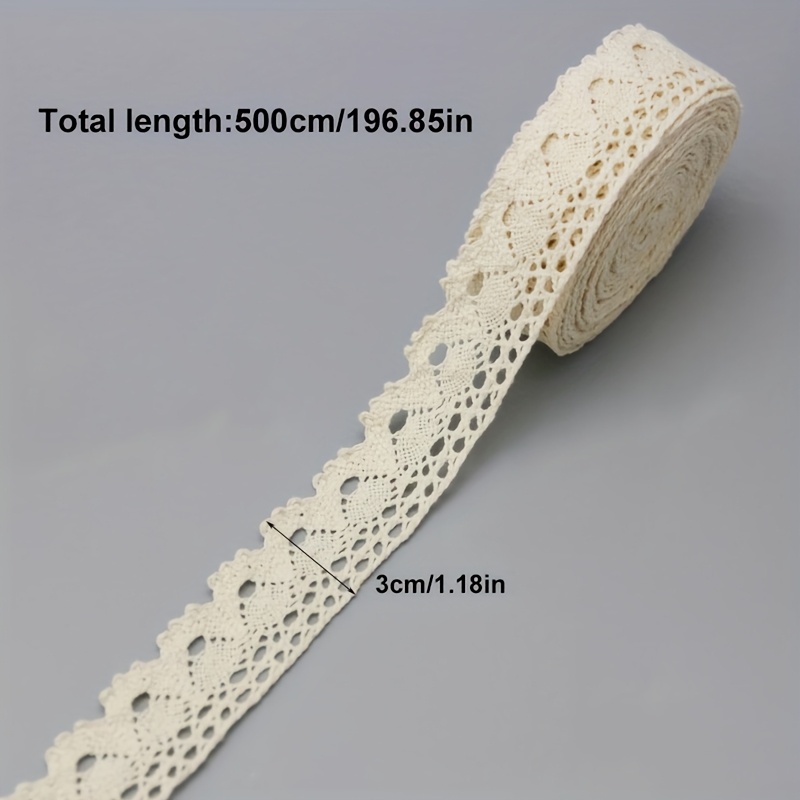 E-shop 5-m Spitzenband Näh- Häkelspitze Beige Spitzenband DIY Hochzeit Party Weihnachtsgeschenk Deko Nähhandwerk