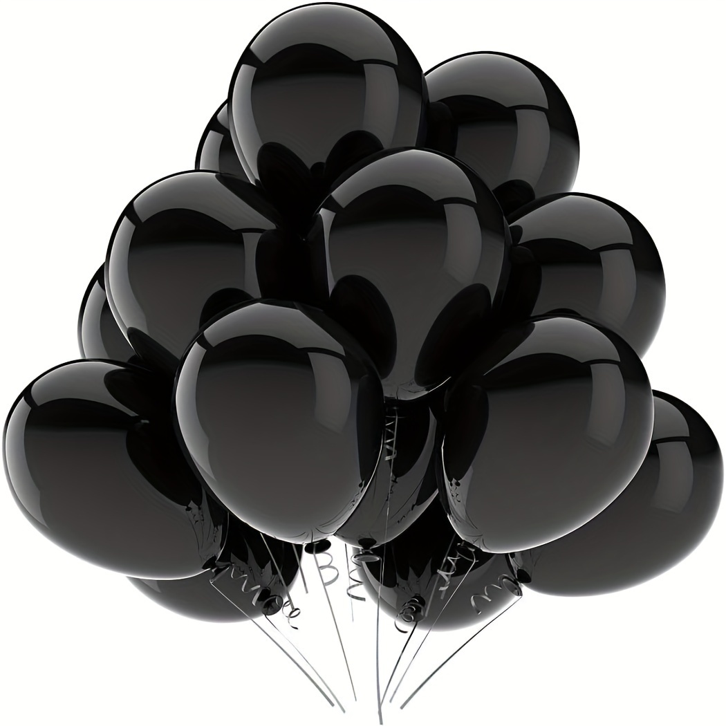 

50pcs-black Balloon Latex Party Balloons With Helium Matte Black Balloons For Wedding Graduation Shower Birthday Party Decoration