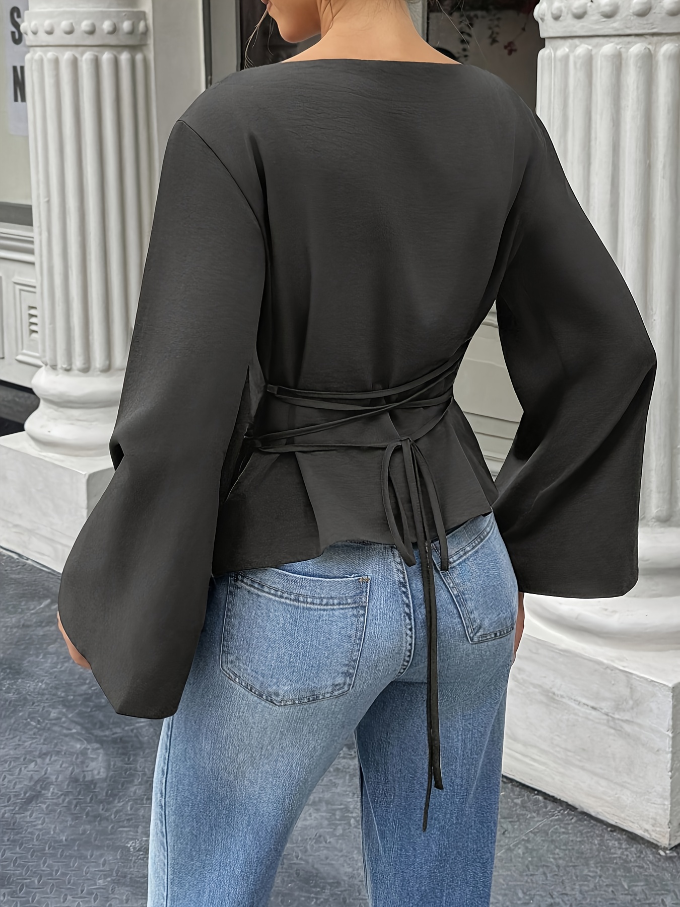 elegant womens boat neck elegant flared sleeve - Temu Oman
