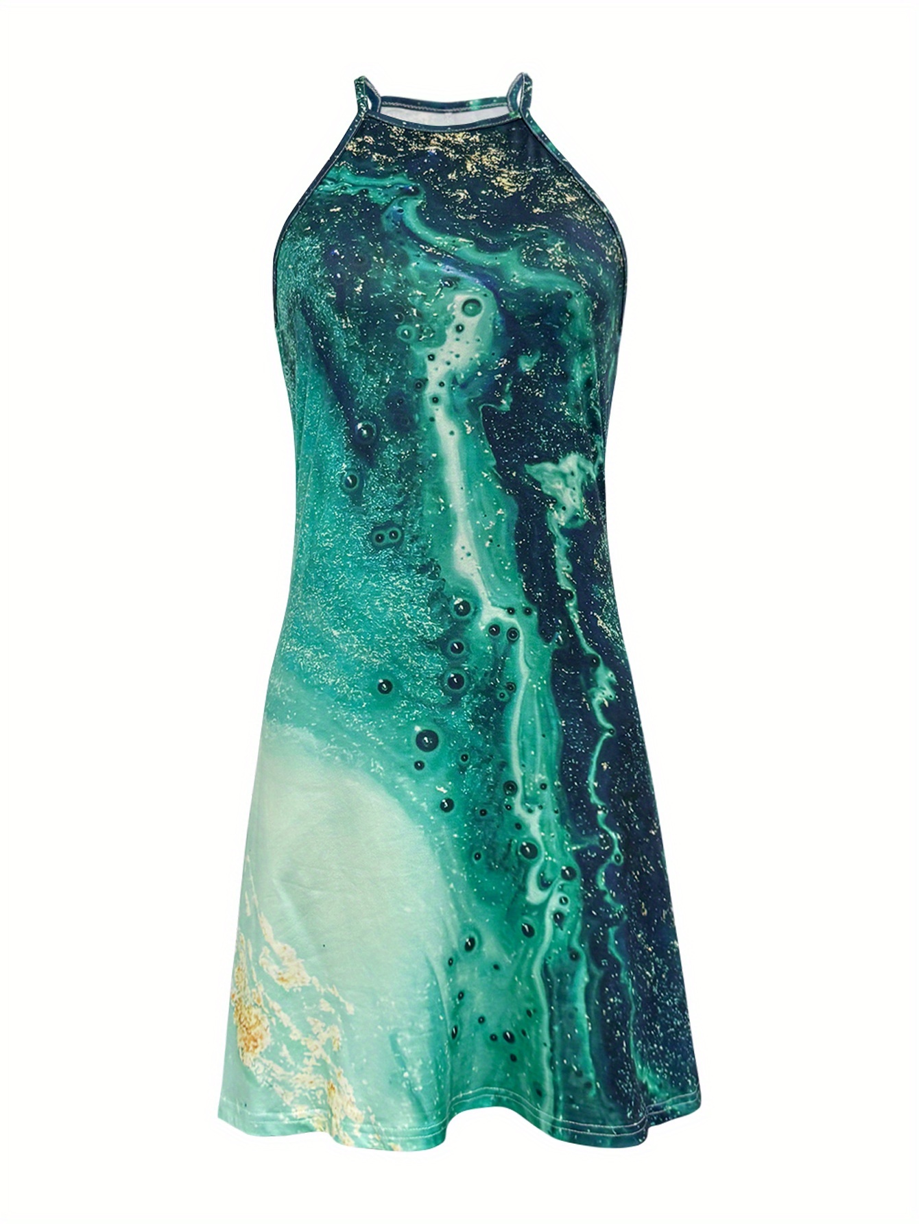 summer fashion new marble print halter neck shoulder beach - Temu Brazil