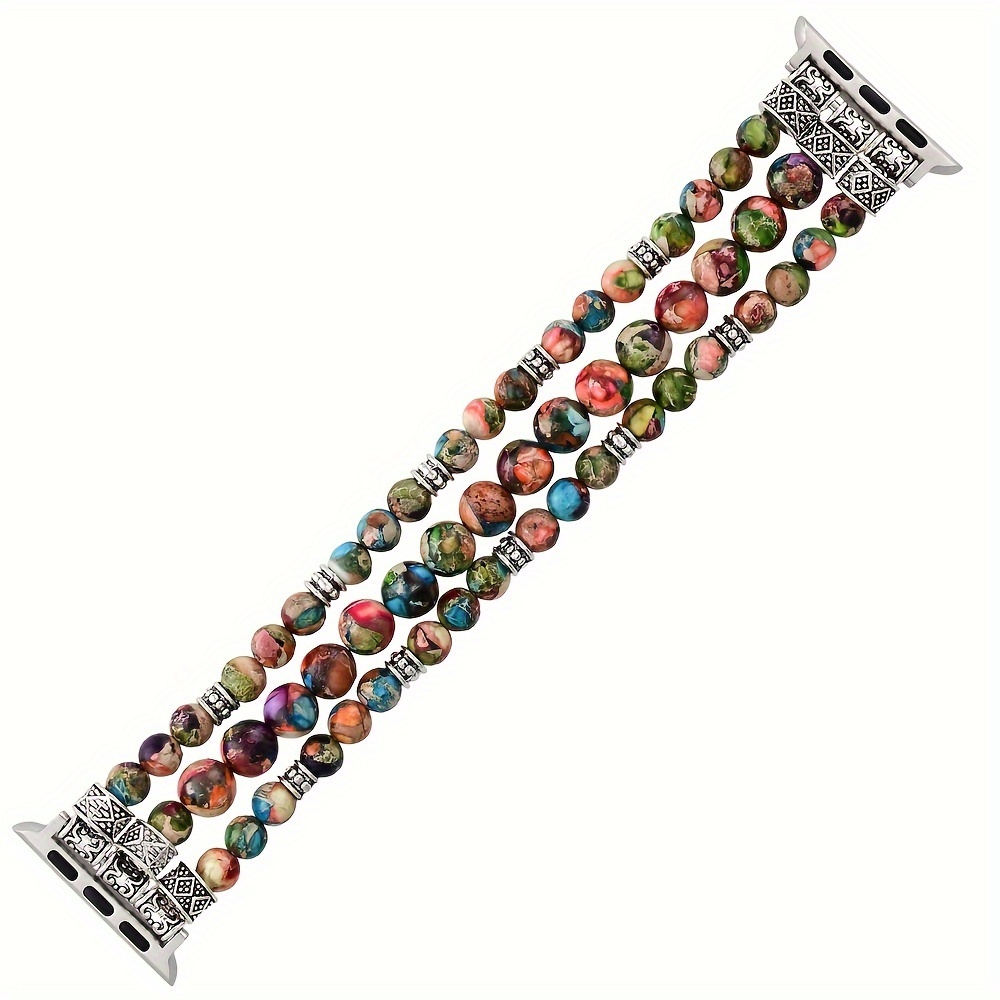 colored stone boho bracelet compatible iwatch bands Temu Oman
