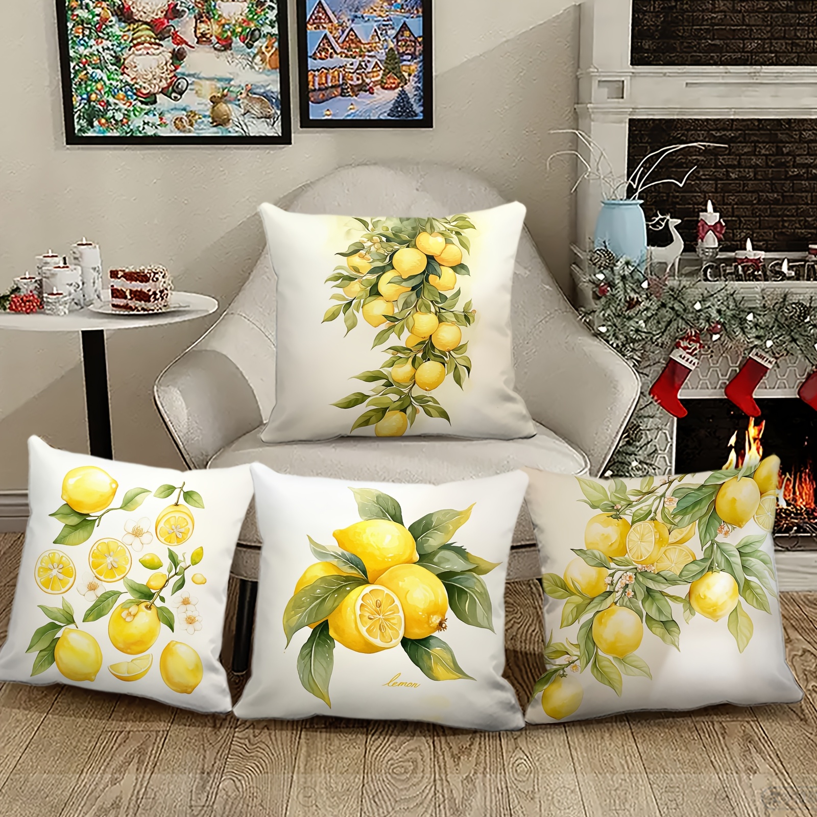 Fundas De Cojín Decorativas Con Diseño De Limón – Juego De 2, 45x45 Cm, Para Sofá, Jardín Y Decoración De Primavera/Verano