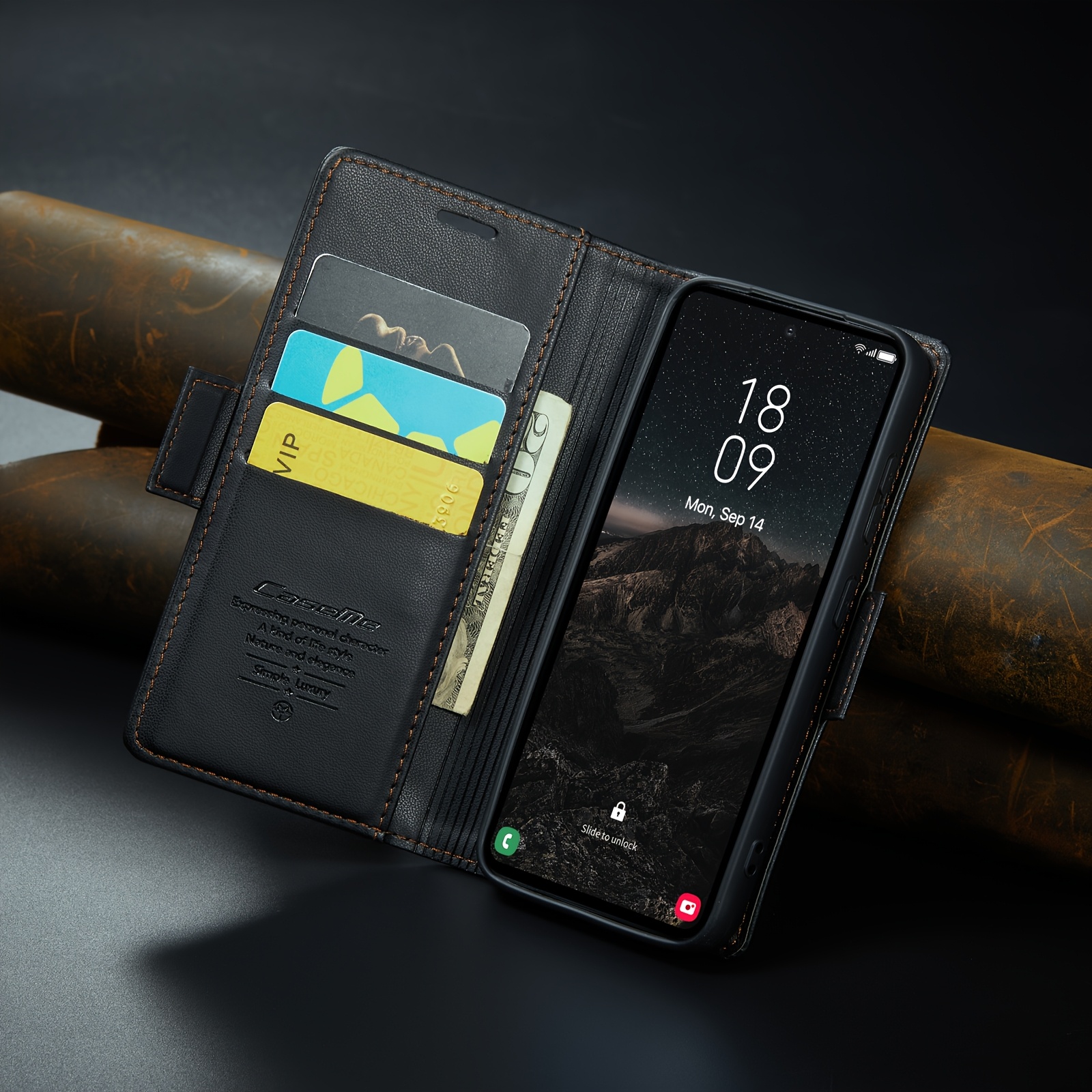 E-shop Handyhülle: Für Galaxy S25, S25 Plus, S25 Ultra, S25 – Kunstleder-Flip-Hülle mit Magnetverschluss, Kreditkartenfach & schlankem Design –