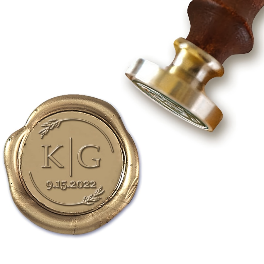 TEMU Personalized Wax Seal Stamp With Custom Name & Date/text - Elegant Cursive Or Printed Lettering For Wedding, Invitations, Gift Decor - Suitable