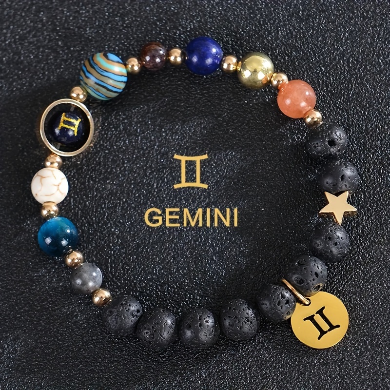 

1pcs 12 Constellations Bracelet Women Stone Stone Bracelet Leo Jewelry Gold Steel Constellation Pendant Bracelet 's Day Jewelry Couple