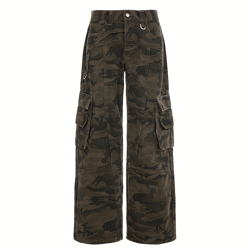 vintage y2k camouflage wide leg jeans style - Temu Oman