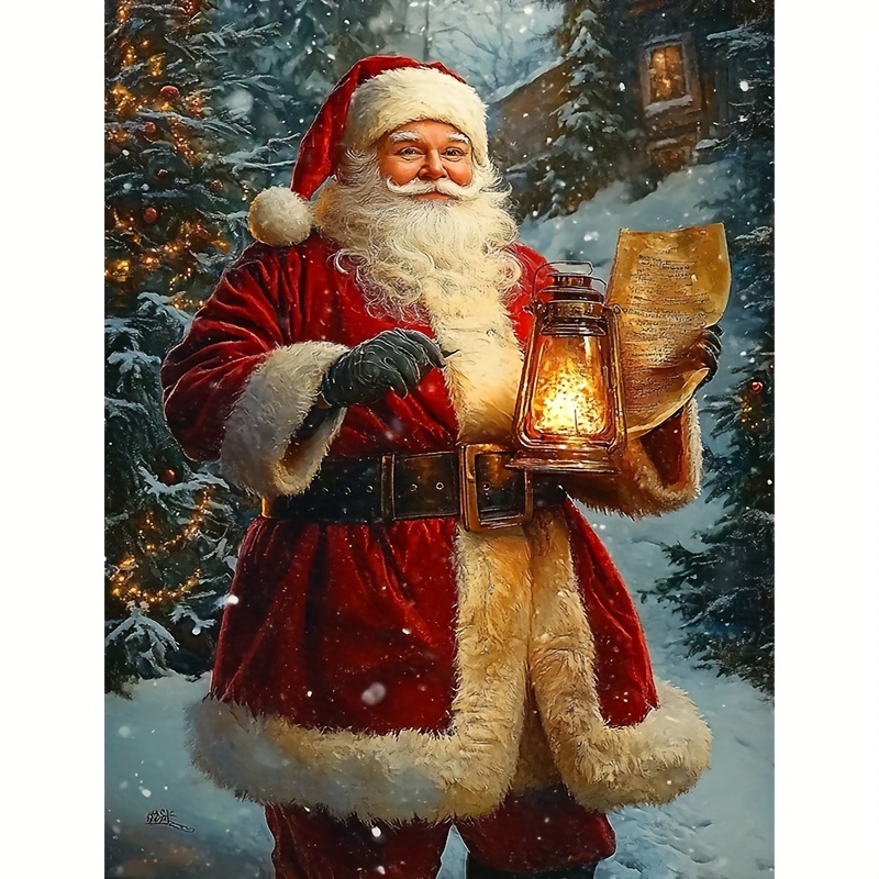 

Santa Claus 5d Kit, 11.8x15.8in - Complete Set With Round Diamonds & Tools, Canvas Art For Beginners, Mosaic Wall Decor Craft, Bedroom & Living Room Decor, Crystal Rhinestones, Painting