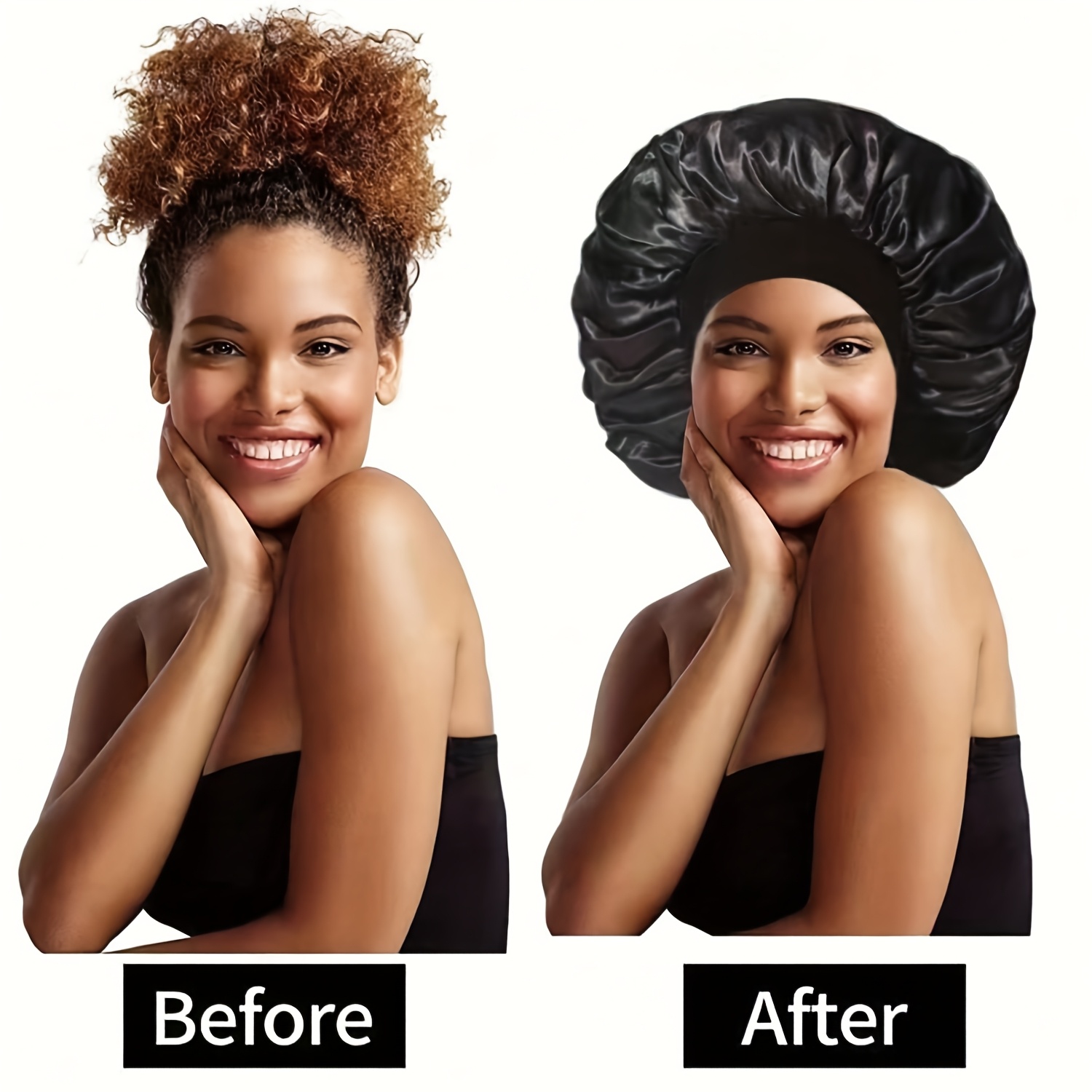 6pcs AWEGEO Women's Satin Bonnet with Elasticated Wide Brim - Breathable Sleep Cap Suitable for Travel, Spa, Daily Use | Elegant Hair Protection Hat, Spring/Fall Accessory