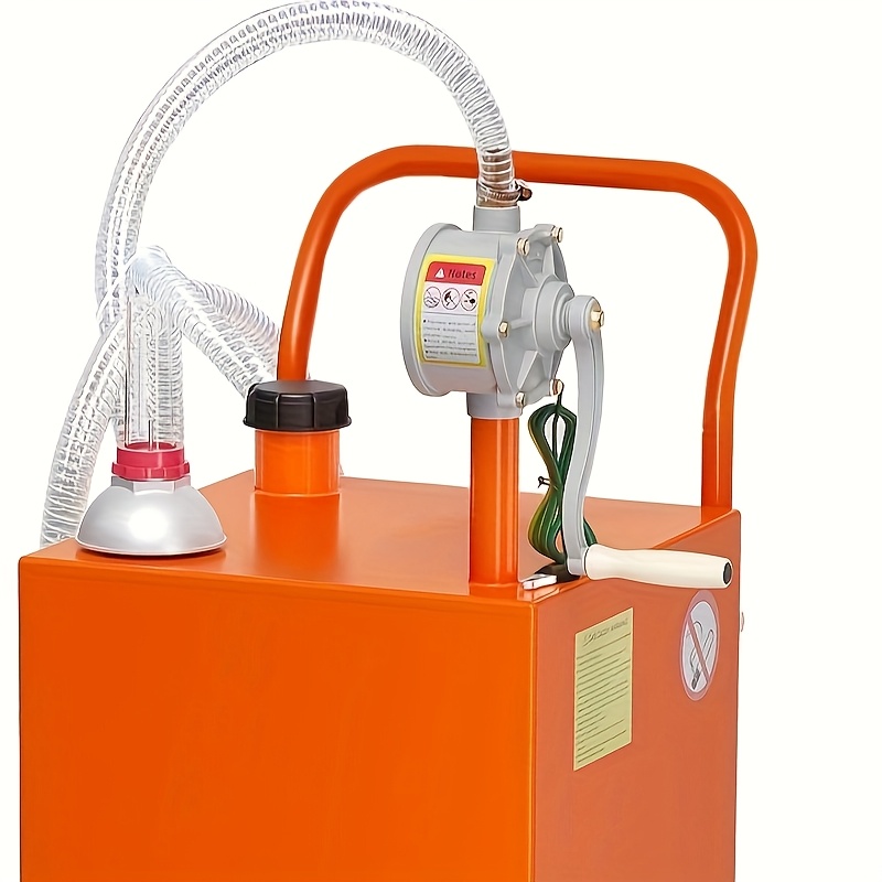 TEMU 30 Gallon Fuel Caddy, Fuel Storage Tank With Manual Transfer Pump, Gasoline Fuel Container For Cars, Lawn Mowers, , Boats, More, Orange