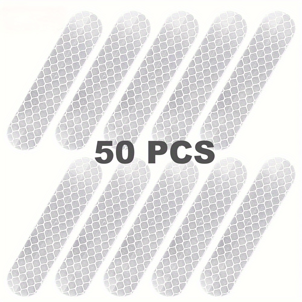 50 Reflective Safety Decals With High Visibility - Made Of Pvc, Ideal For Vehicles And Motorcycles