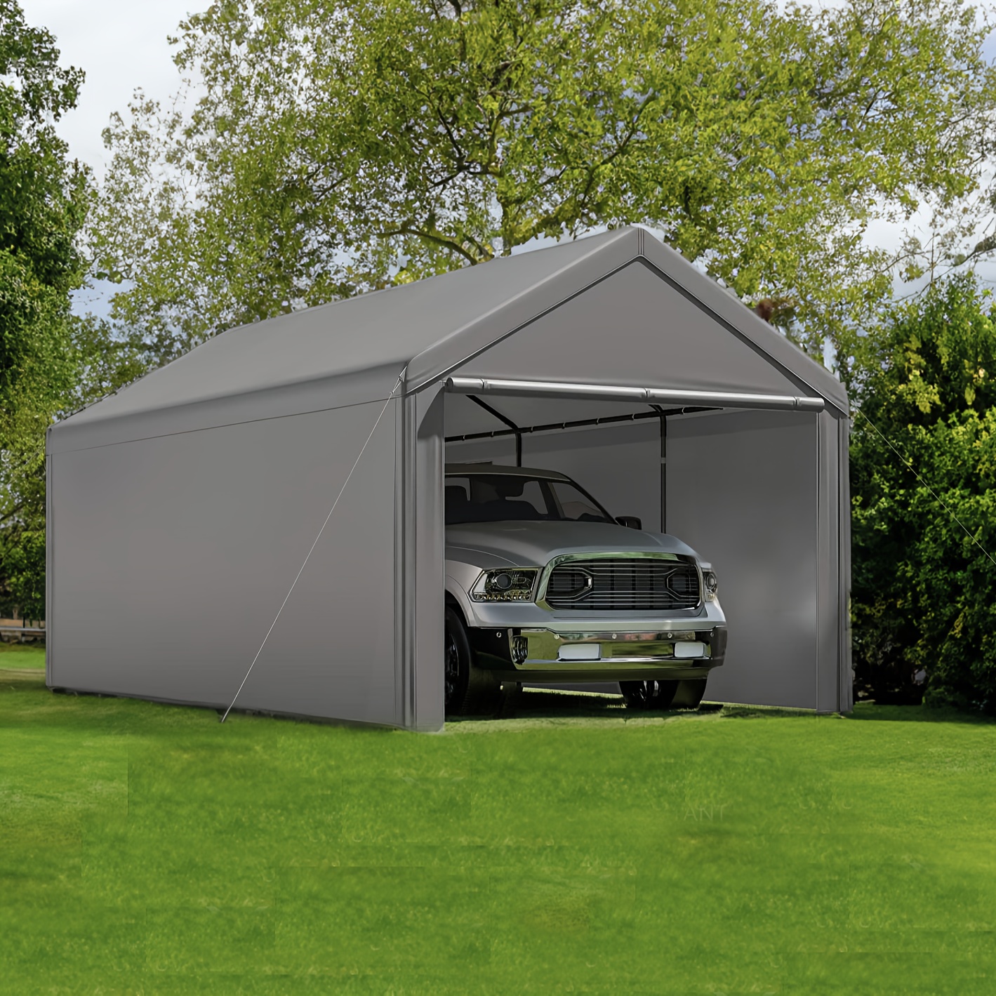 

Outdoor Carport 10x20ft Heavy Duty Canopy Storage Shed, Portable Garage Party Tent, Portable Garage With Removable Sidewalls & Doors All-season Tarp For Car, Truck, Party