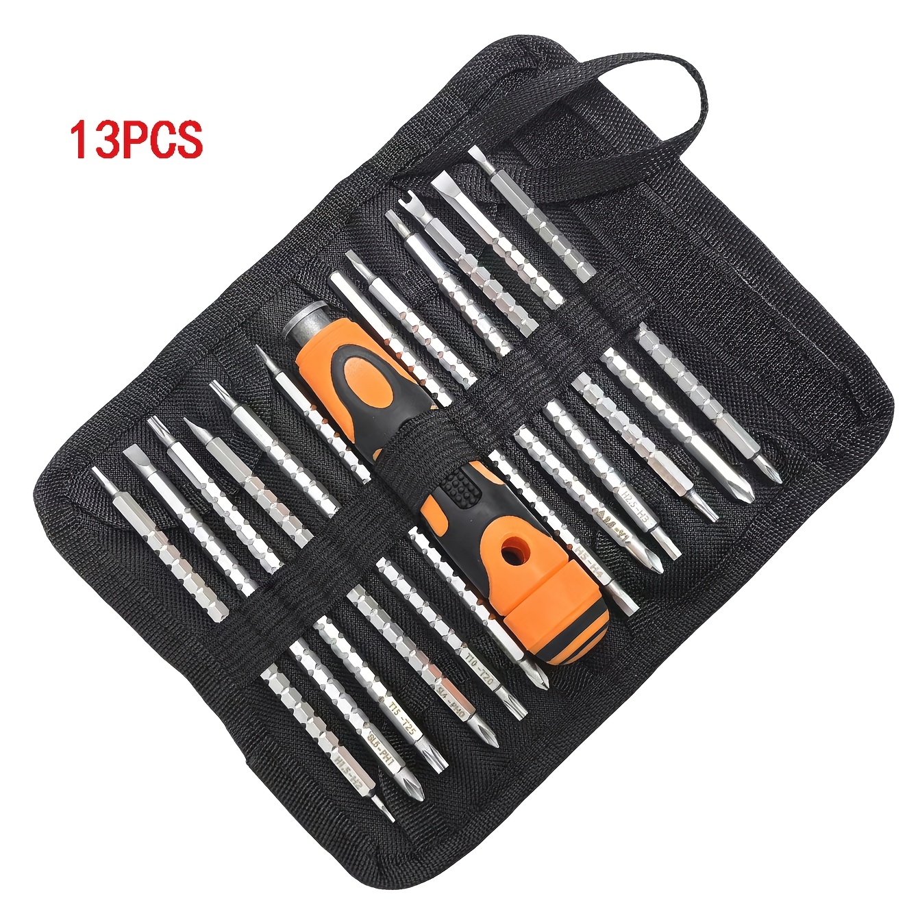 TEMU Juego de destornilladores para el hogar 13 en 1 + puntas de destornillador de uso tipo Phillips, , en Y, en U, Torx y extensibles