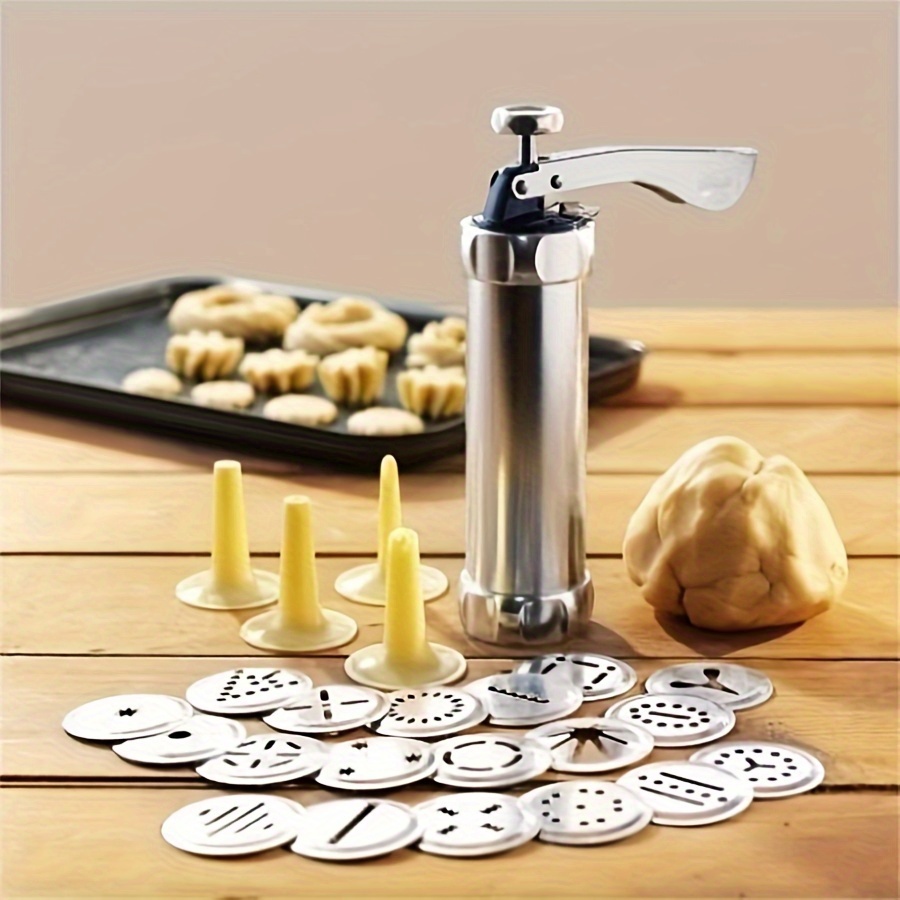 

Stainless Steel Cookie Press Set With 24 Decorative Molds For Baking