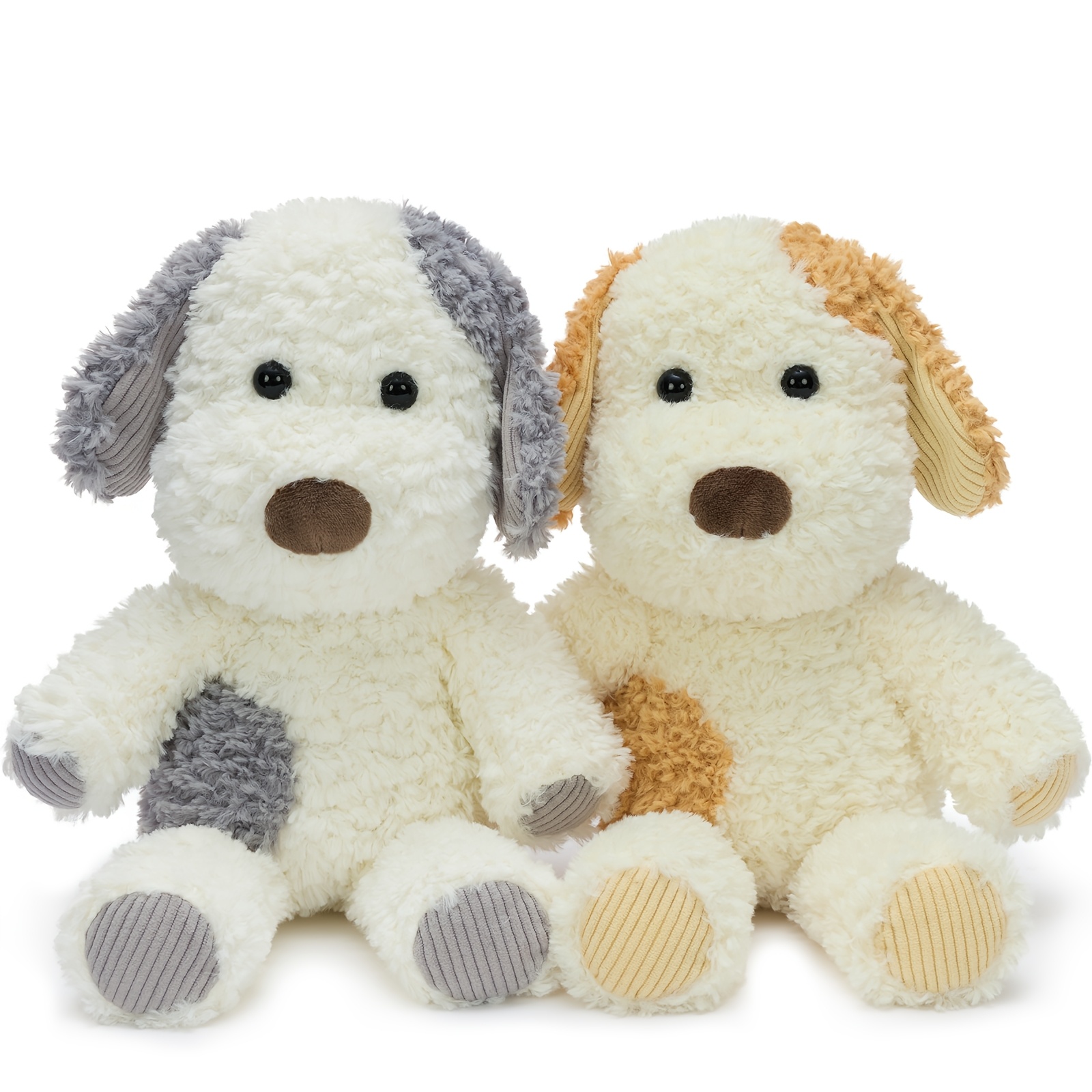 Set Of 2 Plush Puppies Made From Soft Fabric - 30cm