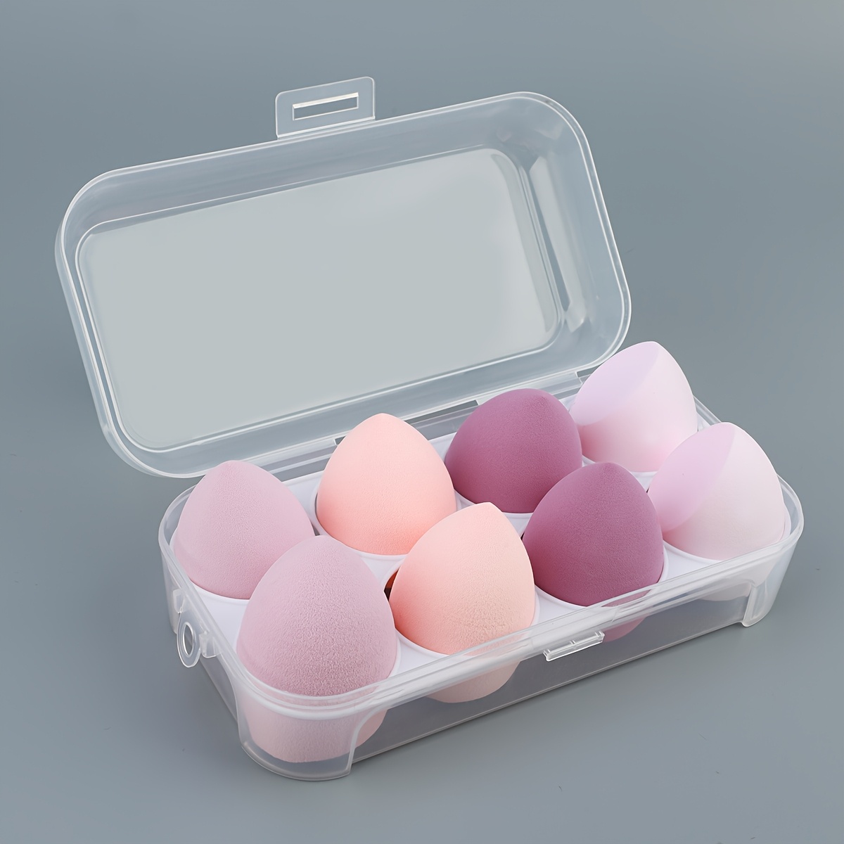 TEMU 4/8 Stück Weiche Make-up- Beauty-Ei mit Aufbewahrungsbox, - und Trockenverwendung, Latexfreier Beauty-Ei Puderquaste, Geeignet für