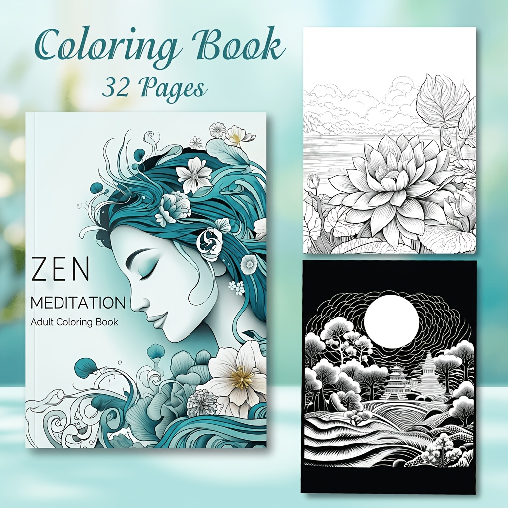 TEMU Zen-themed Coloring Book, A Unique Coloring Tool Designed For Readers And Relaxation, To Experience Spiritual Purification And Relaxation During
