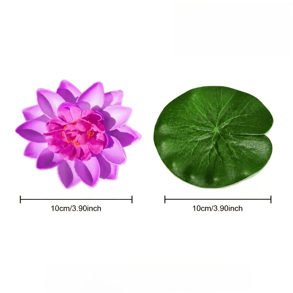 TEMU Artificial Floating For Lotus And Pad Set For Natural Garden Water Features | 10cm Diameter Artificial Water Lily, Random Color, Eva Material
