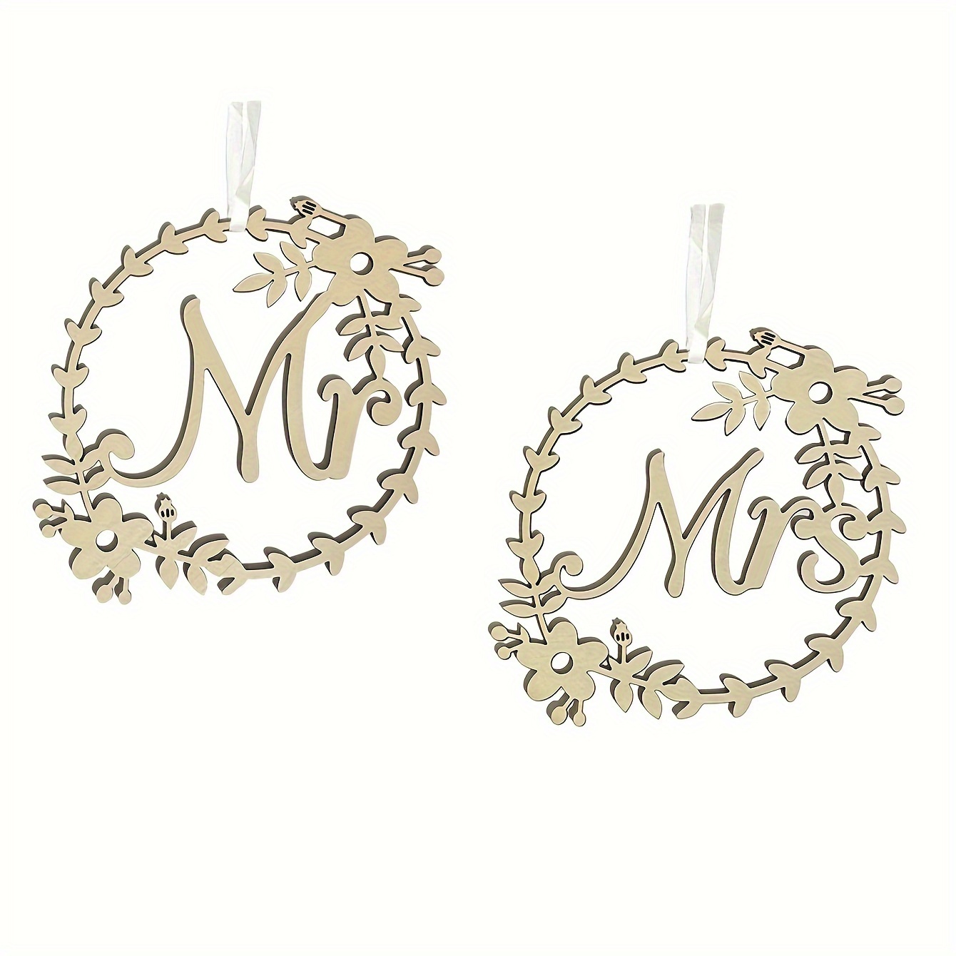 Image of 2pcs Bride And Groom Chair Signs -mr And Mrs Chair Signs, Bride Chair Decor, Groom And Bride Chair Sign, For Wedding Anniversary Party halloween Christmas Decoration