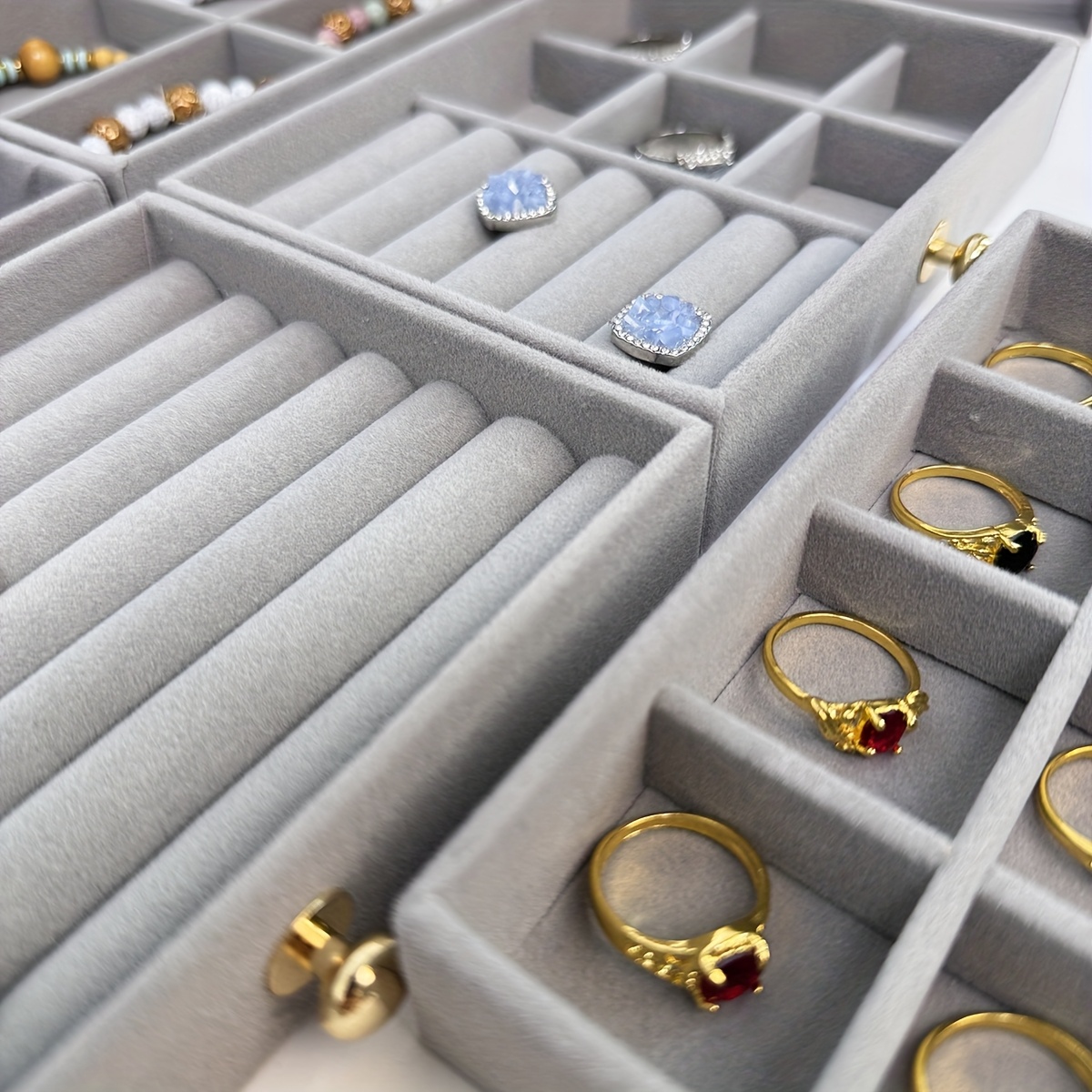 7 compartment jewelry organizer box multi layer plastic storage with secure   closure elegant octagonal design for bracelets necklaces rings earrings christmas gift for women jewelry gift box   Product details 4